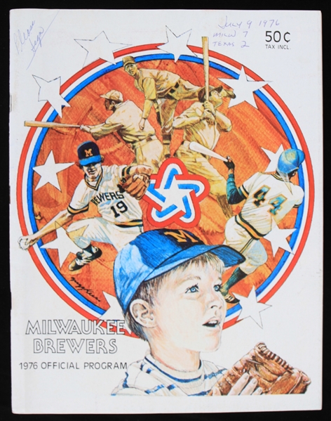 1976 Billy Travers Milwaukee Brewers and More Signed Official Program (JSA)