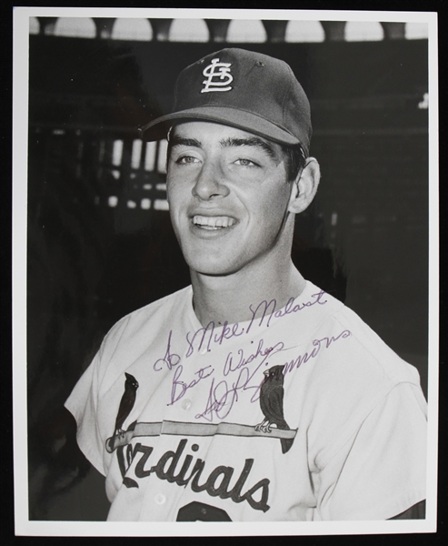 1968-1980 Ted Simmons St. Louis Cardinals Autographed 8"x10" B&W Photo (JSA)