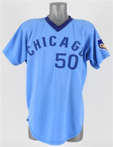 1976-77 Steve Renko Chicago Cubs Game Worn Road Jersey (MEARS LOA)