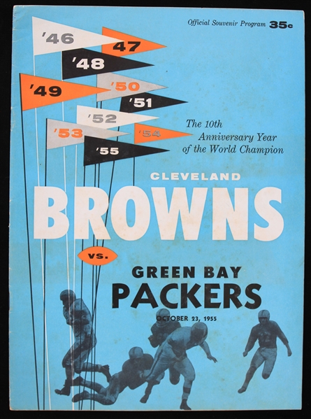 1955 Cleveland Brown Green Bay Packers Cleveland Municipal Stadium Game Program