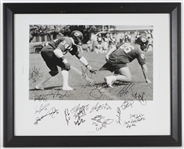 1985 Chicago Bears Multi Signed 25" x 32" Framed Payton De-Pantsing Fencik Photo w/ 22 Signatures Including Gary Fencik, Mike Singletary, Mike Ditka & More (PSA/DNA)