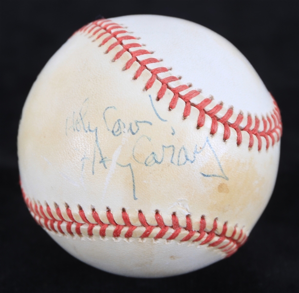 1994-99 Harry Caray Chicago Cubs Signed & "Holy Cow!" Inscribed ONL Coleman Baseball *Full JSA Letter*