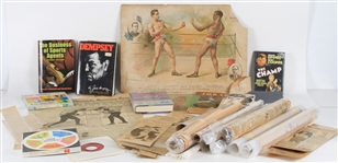 1870-1970s MASSIVE Boxing Collection & Archives 200+ Items - Photos, Magazines, Postcards, Supplements, Newspapers