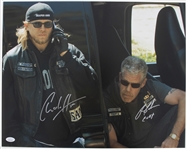 2008-2014 Charlie Hunnan (Jax Teller) and Ron Perlman (Clay Morrow) Sons of Anarchy Autographed 16"x20" Photo *JSA*