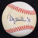 1895-89 Rickey Henderson New York Yankees Signed OAL Brown Baseball (JSA)