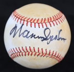 1987-89 Warren Spahn Milwaukee Braves Signed ONL Giamatti Baseball (JSA) 