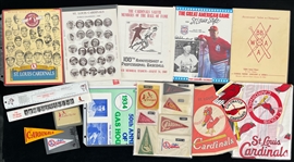 1930s-90s St. Louis Cardinals Memorabilia Collection - Lot of 23 w/ Vintage Meagaphone, Mini Pennants, Programs & More