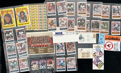 1960s-90s Baseball Football Basketball Memroabilia Collection - Lot of 75 w/ McDonalds All Star Football Trading Cards, Stamps, First Day of Issue Envelopes, Signed Items & More