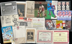1920s-90s St. Louis Cardinals Memorabilia Collection - Lot of 25+ w/ Wire Photos, Ozzie Smith Items, Lou Brock Items, Vintage Stationary/Envelope & More