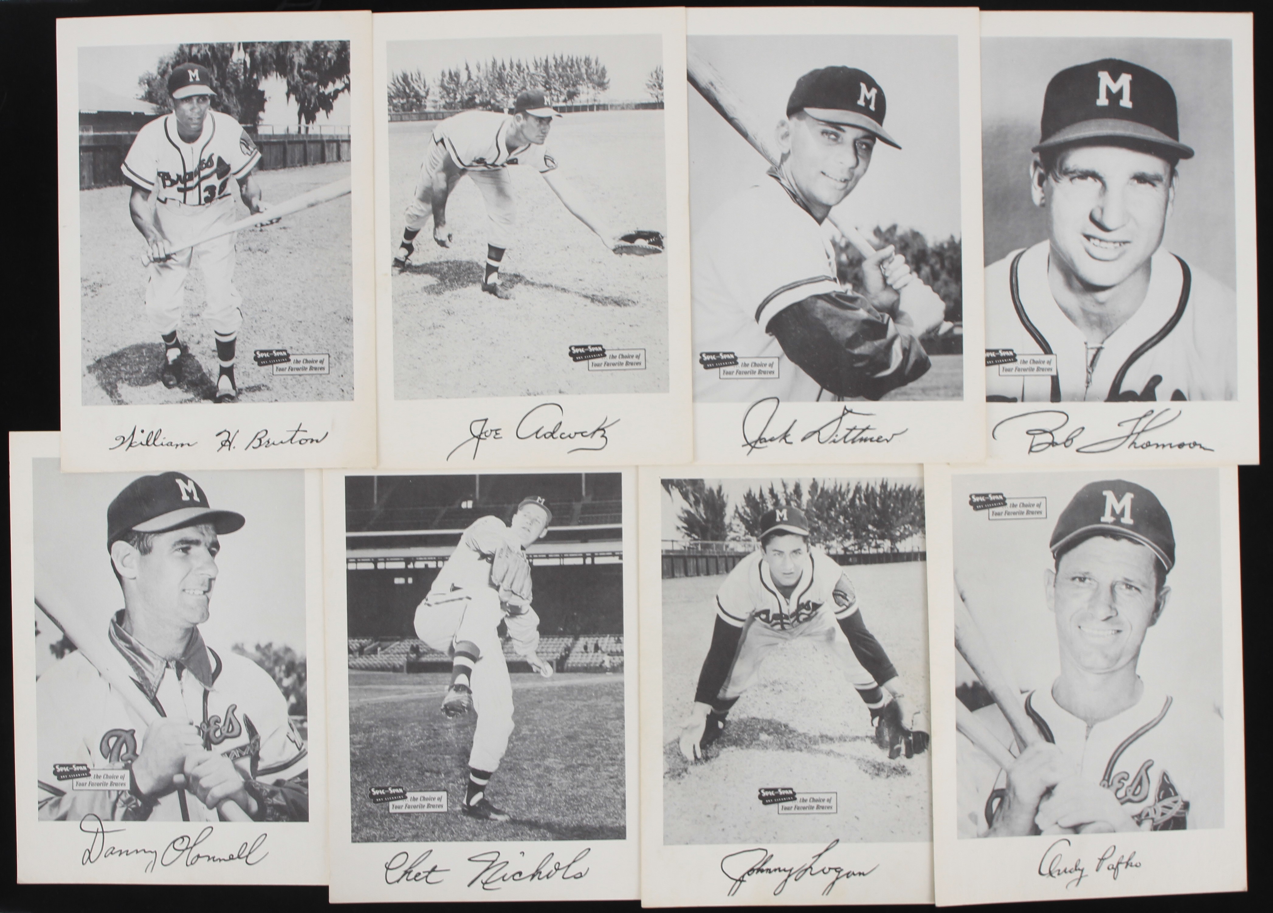 Lot Detail - 1954-1956 Joe Adcock Andy Pafko Johnny Logan Warren Spahn ...