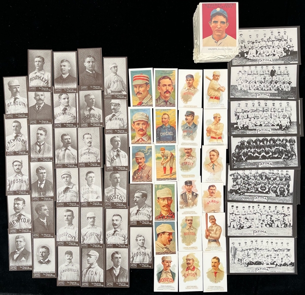 REPRINT: 1980s-1990s T206 Cigarette Fatima Cigarette Allen & Ginter Cigerettes Mayo Cut Plug Tobaco and Cracker Jack Ball Players Reprinted Trading Cards (Lot of 200+)