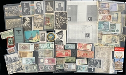 1940s WWII Americana Germany Third Reich Memorabilia - Lot of 75+ w/ Postcards, Photos, Foreign Currency & More, Jesse Owens