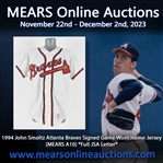 1994 John Smoltz Atlanta Braves Signed Game Worn Home Jersey (MEARS A10) *Full JSA Letter*