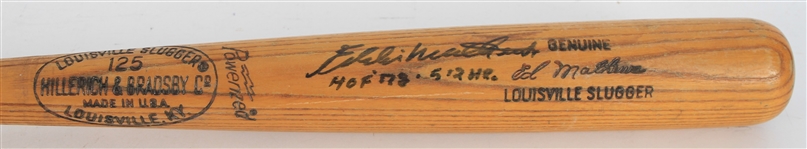 1973-74 Eddie Mathews Atlanta Braves Signed H&B Louisville Slugger Professional Model Managers Bat (MEARS LOA/JSA)