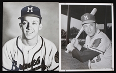 1950s Joe Laguna and Johnny Logan Milwaukee Braves 8"x10" B&W Sporting News Photos (Lot of 2)