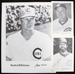 1957-1984 Bob Will and Tim Stoddard Chicago Cubs Autographed 3x5 and 8x10 B&W Photos (Lot of 3) (JSA)