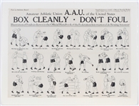 1960s AAU Boxing 13 x 18" Box Cleanly Dont Foul Bulletin Board Display Sheet