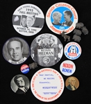 1940s-1990s 1" to 3" Pinback Buttons and Lapel Pins (Lot of 18)