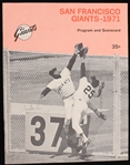 1971 San Francisco Giants vs Montreal Expos Game Program and Scorecard