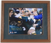2006 Brett Favre Green Bay Packers "Lambeau Leap" Signed 25x29 Framed Photo (Favre Hologram)