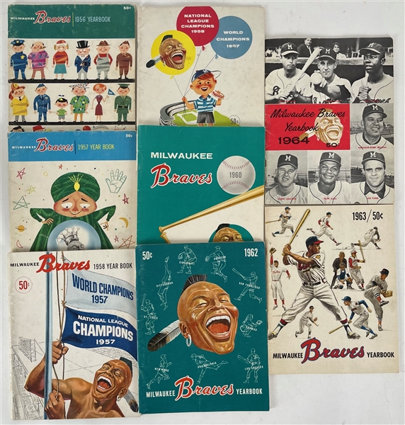 Lot Detail - 1956-64 Milwaukee Braves Team Yearbook Collection - Lot of 8