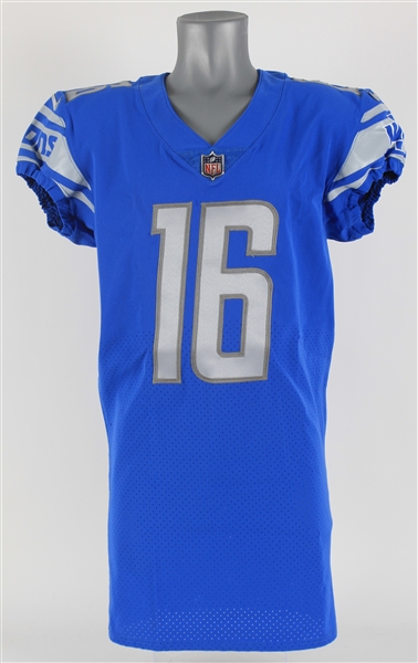 2022 Jared Goff Detroit Lions Home Jersey (MEARS A5)