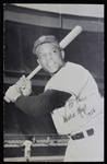 1954 Willie Mays New York Giants 3.5"x5.5" B&W Postcard