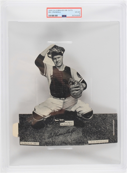 1955 Del Crandall Milwaukee Braves S&S Die-Cut (VG-EX 4)