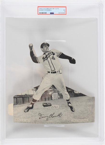 1955 Danny OConnell Milwaukee Braves S&S Die-Cut (EX 5)