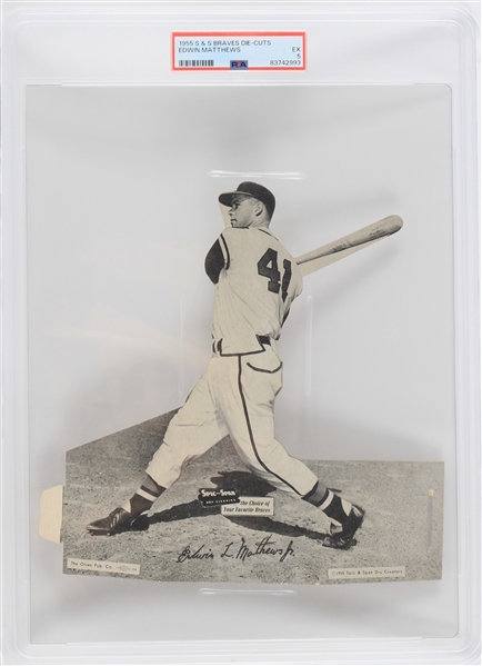 1955 Edwin Mathews Milwaukee Braves S&S Die-Cut (EX 5)