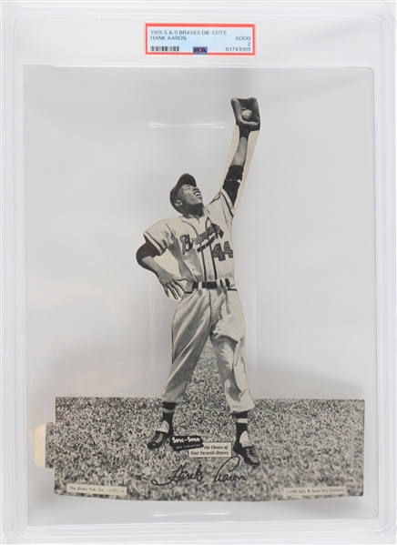 1955 Hank Aaron Milwaukee Braves S&S Die-Cut (Good 2)