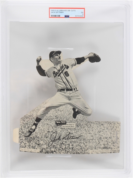 1955 Jack Dittmer Milwaukee Braves S&S Die-Cut (EX 5)