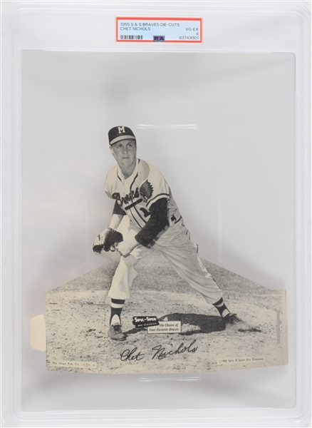 1955 Chet Nichols Milwaukee Braves S&S Die-Cut (VG-EX 4)