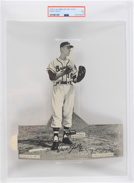 1955 Dave Jolly Milwaukee Braves S&S Die-Cut (EX 5)