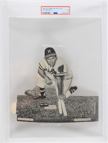 1955 Joe Adcock Milwaukee Braves S&S Die-Cut (EX 5)