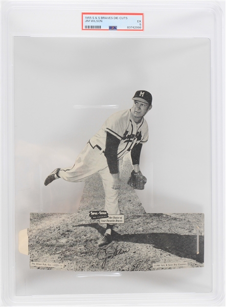 1955 Jim Wilson Milwaukee Braves S&S Die-Cut (EX 5)