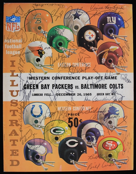 1965 Vince Lombardi Bart Starr Herb Adderley Don Chandler and More Green Bay Packers Signed Program (JSA)