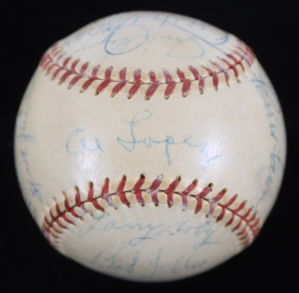 1950s Multi Signed ONL Giles Baseball w/ 17 Signatures Including Dizzy Dean, Bob Feller, Larry Doby & More (JSA)