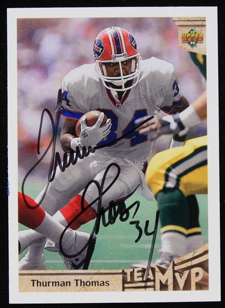 1992 Thurman Thomas Buffalo Bills Autographed Upper Deck Trading Card #353 (JSA)