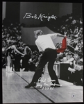 1985 Bob Knight Indiana Hoosiers & Referee Phil Bova Signed Infamous Chair Toss 16x20 Photo (Beckett)