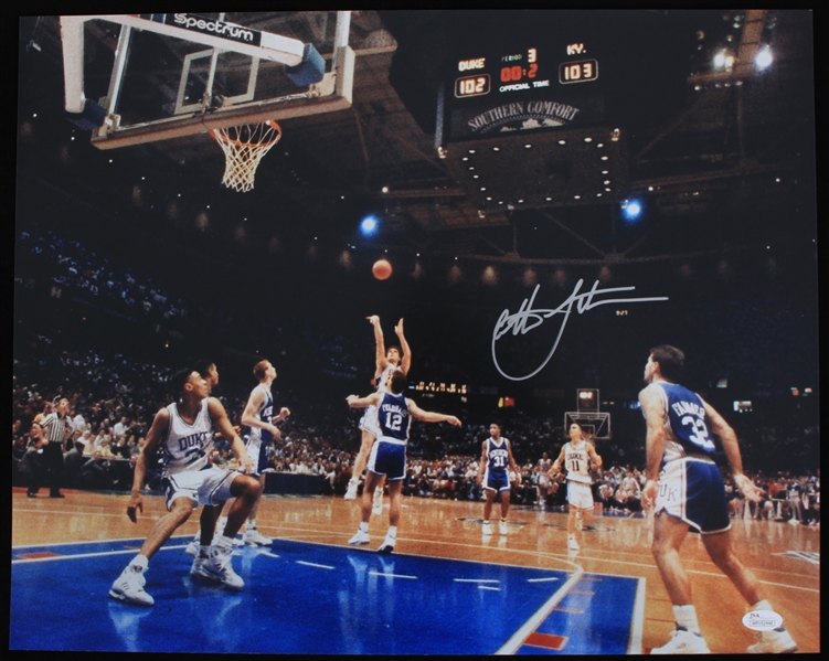 1988-1992 Christian Laettner Duke University Signed 16x20 Photo *JSA* 