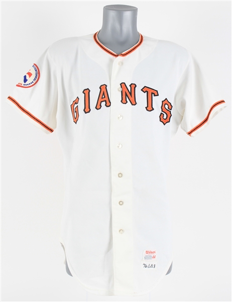 1976 Frank Riccelli San Francisco Giants Game Worn Home Jersey (MEARS LOA) Last Year of Style