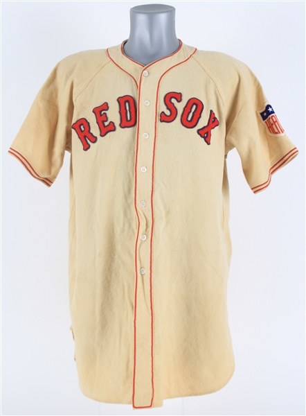 1942 Lou Finney Boston Red Sox Game Worn Home Jersey (MEARS LOA)