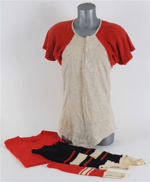 1930s-90s Baseball Apparel Collection - Lot of 4 w/ Stirrups & Tony Perez Undershirt (MEARS LOA)