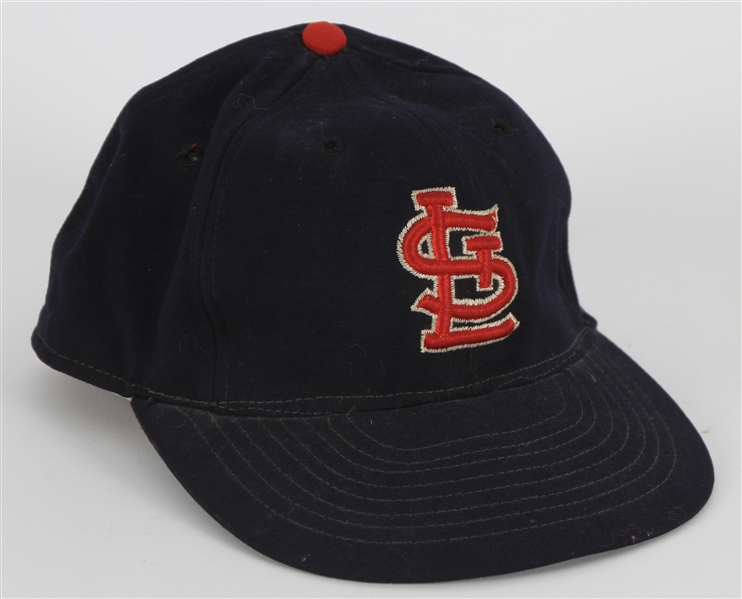 1963-64 Johnny Keane St. Louis Cardinals Game Worn Cap (MEARS LOA)