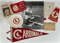 1920s-80s St. Louis Cardinals Memorabilia Collection - Lot of 8 w/ Musial Items, World Series Items, 1960s Busch Stadium Megaphone & More 