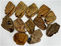 1970s-80s Player Endorsed Store Model Baseball Fielders Mitts- Lot of 12 w/ Reggie Jackson, Fernando Valenzuela, Carl Yastrzemski Lefties & More