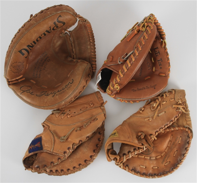 1960s-90s Player Endorsed Store Model Catcher & First Base Mitts - Lot of 4 w/ Mike Piazza, Joe Ferguson & Donn Clendenon