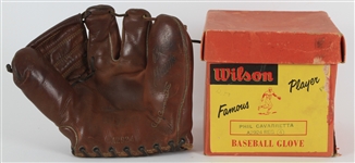 1940s Phil Cavarretta Chicago Cubs Player Endorsed Store Model Wilson Famous Player Mitt w/ Original Box