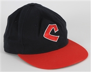 2004-07 Cleveland Indians 1975-77 Throwback Professional Model Cap (MEARS LOA)